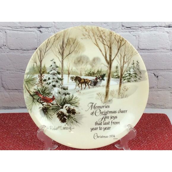 Robert Laessig 1974 Commemorative Edition Winter Scene Series Decorative Plate - Picture 1 of 4